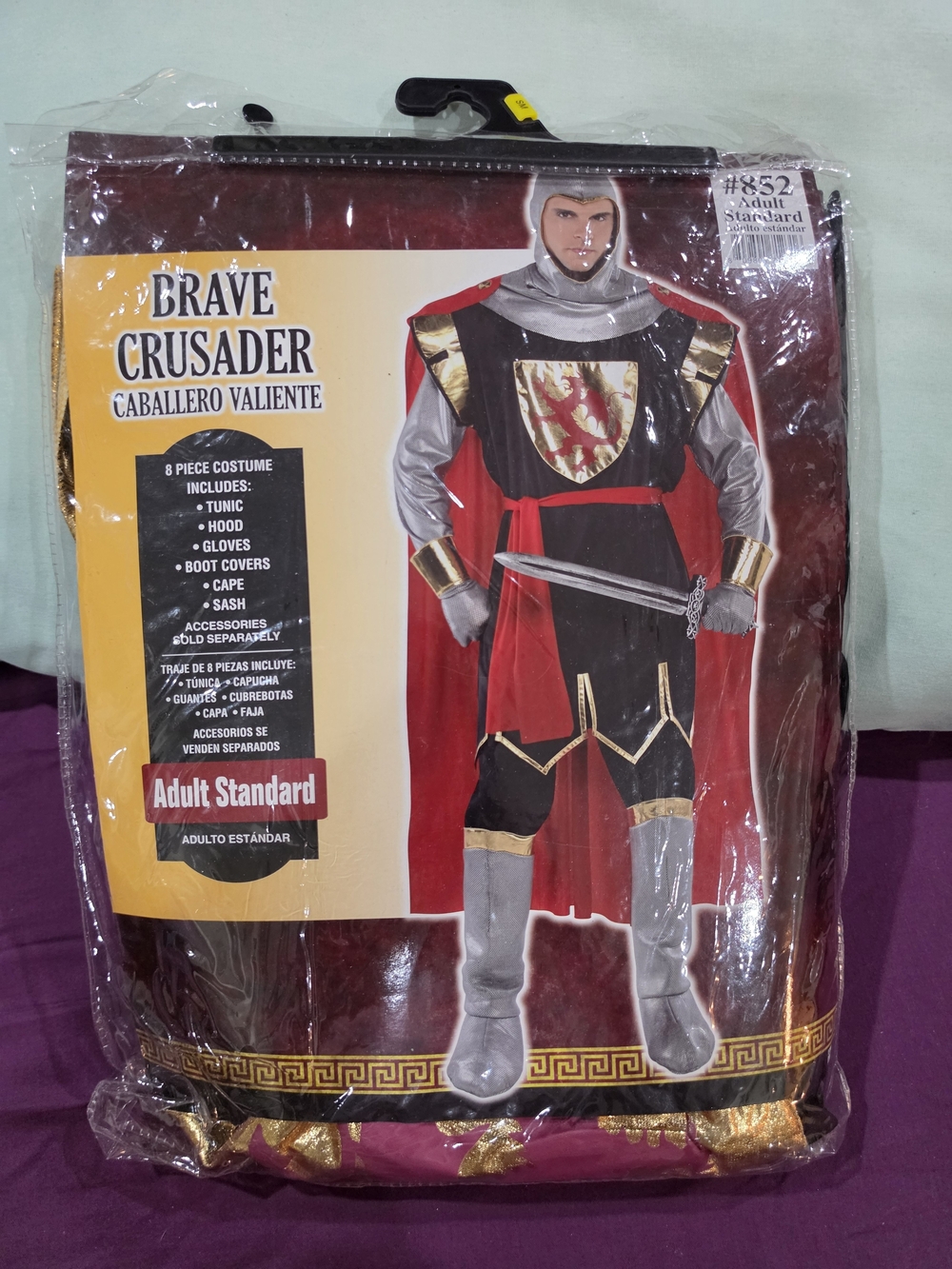 Amscan Brave Crusader Men's Knight Costume - Red, Black, Gold Standard Size